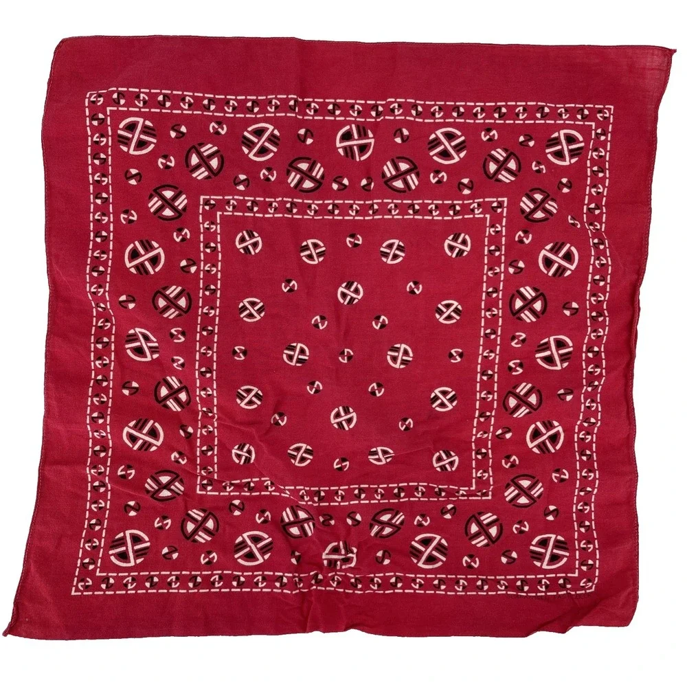 Vintage Red Bandana Guaranteed Fast Color‎ Geometric Pattern RN 14193